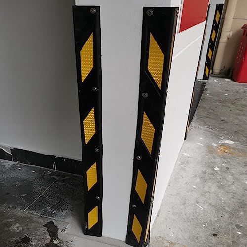 Protezione angolare da parete, protezione paraurti in gomma a forma di L, protezione riflettente per parcheggio con strisce gialle, tampone di sicurezza per pareti del garage di 1 cm di spessore