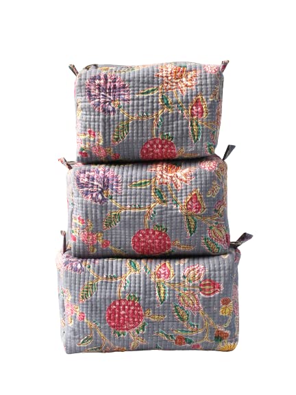 Trousse de toilette en coton indien un cadeau artisanal floral unique