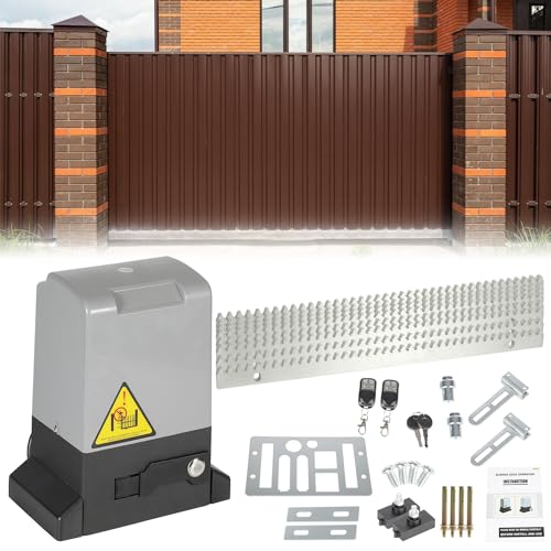 Jopassy Moteur de portail coulissant 550W, moteur de garage jusqu'à 1200 kg, ensemble de moteur de portail coulissant avec télécommandes et fonction de...