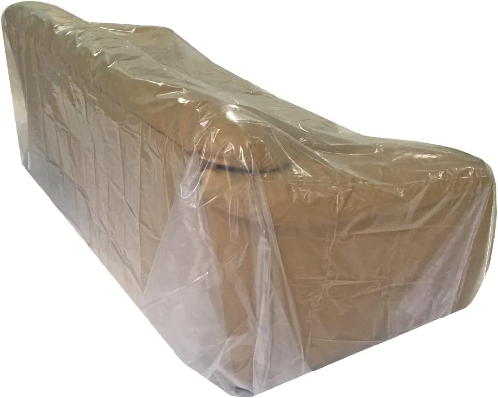 SOFA Moving Covers (2 Pack) - 45" x 152" - Moving & Storage Bags - UBOXES & Set of 2 (72x46) Chair Covers 2 MIL Heavy Duty Polyethylene to Protect Items from Dust Dirt and Spills
