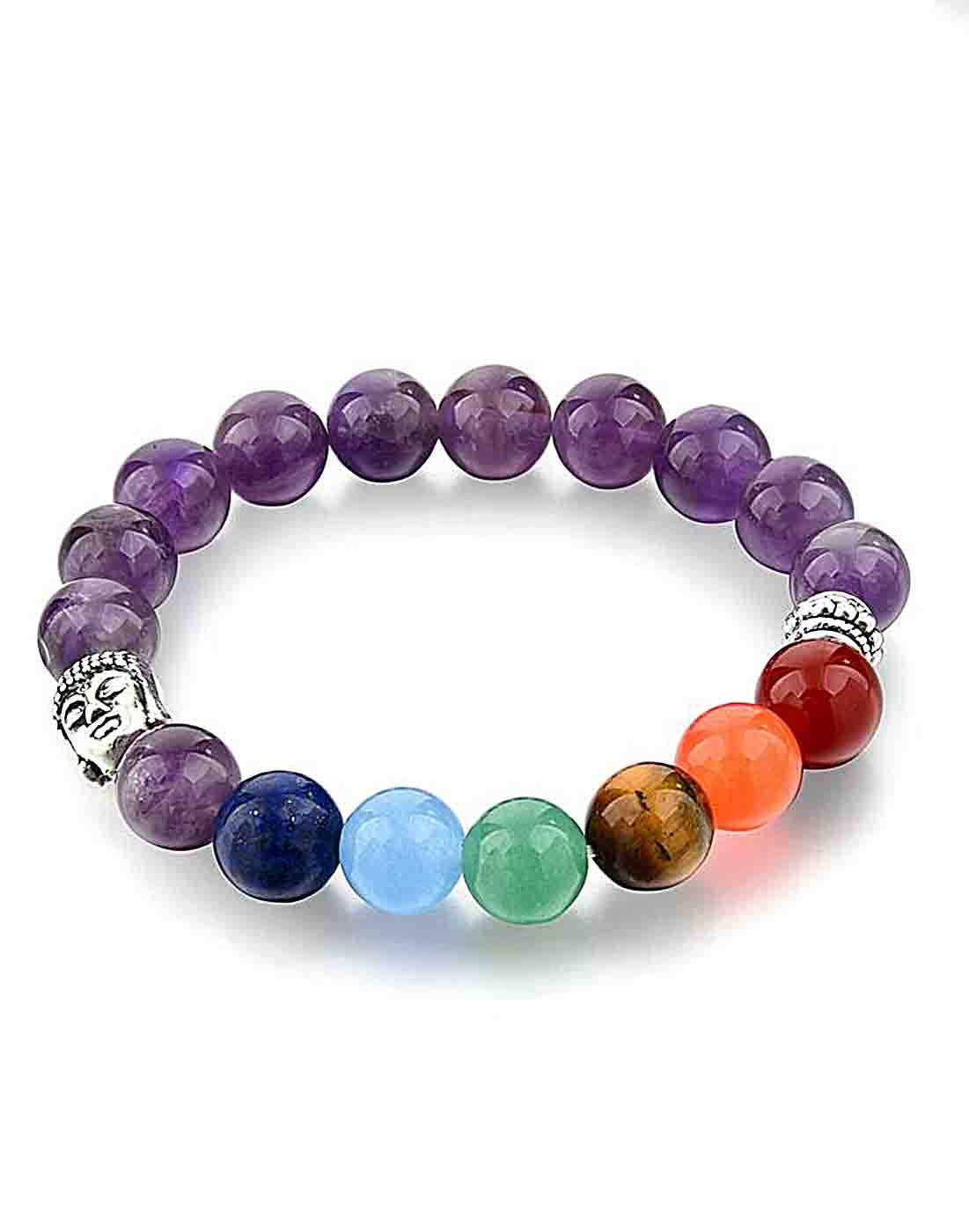 Buddha Charm 10mm Beads 7 Chakra Bracelet: Natural Stones with Certificate of Authenticity-image-15