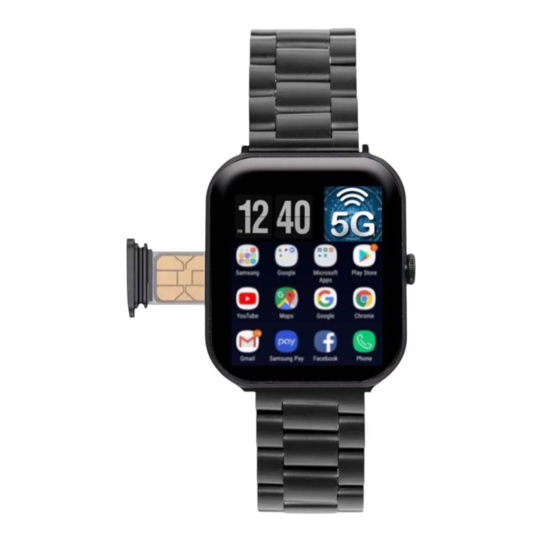 5G Ultra Android Smart watch With Camera, Android OS Pre installed apps, AMOLED Display screen | Sports and fitness Tracker 6Gb Ram 64Gb Rom With SIm Slot (3 strap) (Black)