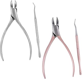 IWOWHERO 1 Conjunto 2 Peças Removedor De Cutícula Pinça De Cutícula Empurrador De Cutícula Cortador De Cutícula Cortador De Cutícula Pinça De Unha Pinças De Unha Ferramentas De Unhas Kit