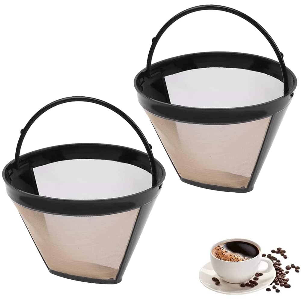 Bescheidene 2 Piece Coffee Filter, Reusable Coffee Filter, Stainless Steel Coffee Filter,Safe and Environmentally Friendly,with Handle,Fine Infusing Mesh,No Residue, Durable,for Coffee,Tea
