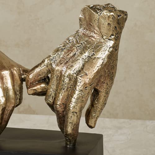 Estatua de manos en gesto duradero Oro y bronce miniatura 4