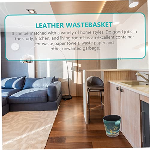 BUGUUYO 1 Stück Mülleimer Abfallbehälter Abfalleimer aus Holzimitat Büromüll können Müllcontainer Mülltonne Müllaufbewahrung Müll kann grauer Karton Grün – Bild 6