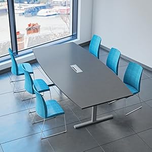 Weber Büro Konferenztisch Bootsform Anthrazit 240x120 cm