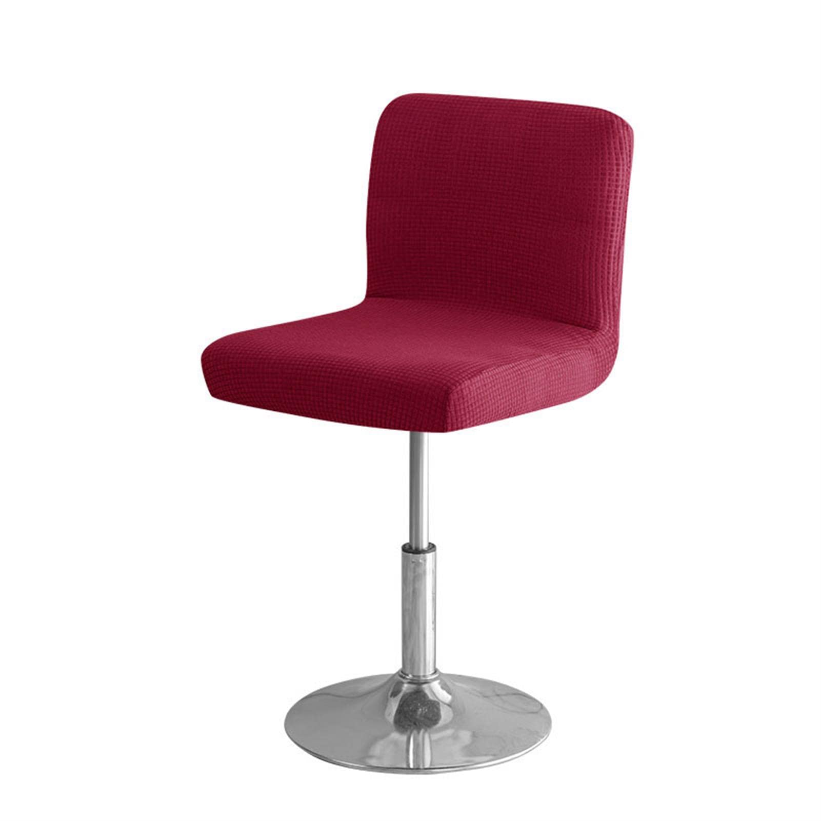 Jacquard Bar Sgabello Girevole Coprisgabello Elasticizzato Tinta Unita Impermeabile Sgabello da Bar Coprisedili con Schienale Lavabile Sedia Fodera Fondo Elastico per Pub Soggiorno,Vino Rosso,2 Pezz