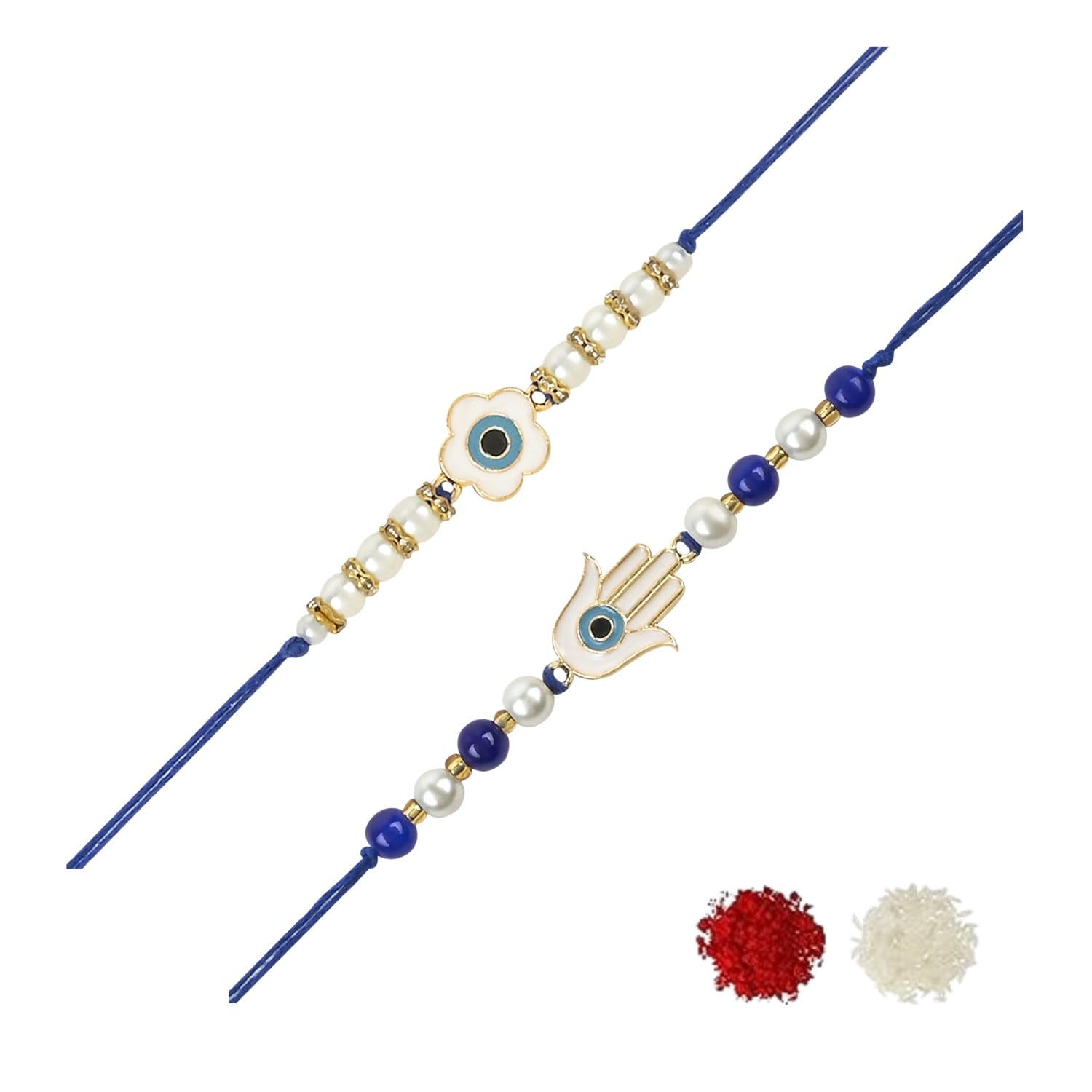 I Jewels Rakshabandhan Enamel Evil Eye Rakhi Combo Set With Roli Chawal For Bhaiya/Brother/Bro/Men/Boys/Kids (R125-126) (B0CBKPDWNX) Amazon Price History, Amazon Price Tracker