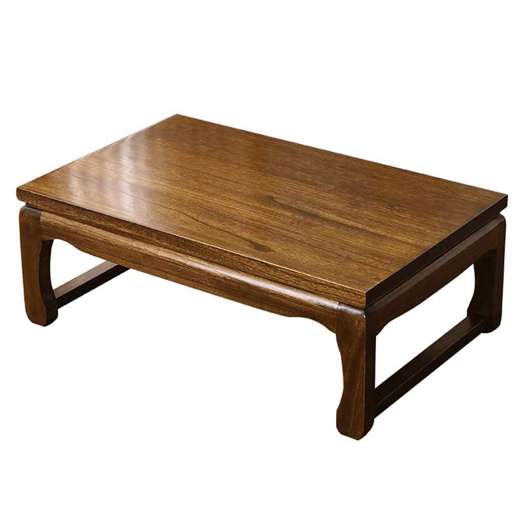 Table basse en bois massif marron, meuble de salon noble de 70 cm