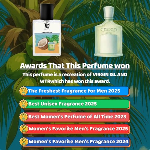 Image of TMPerfumehouse Island Water EDP for Men & Women | Fresh, Tropical & Long Lasting Perfume Spray | Citrus, Sweet & Coconut Fragrance | Luxury Gift for Him & Her | TMPH | 50ml