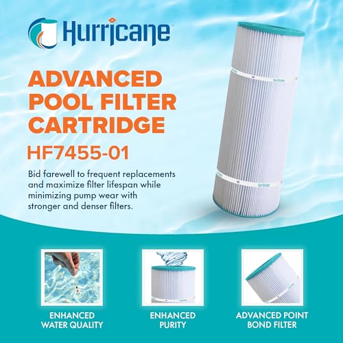 Hurricane Filters HF7455-01 Advanced Pool Filter Cartridge - Replacement for Pleatco PA55, Unicel C-7455, Filbur FC-1245, Pure N Clean PC-1245, Hayward CX 550