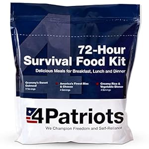 4Patriots 72-Hour Survival Food Kit: Emergency Food Supply Designed to Last 25 Years, 20 Servings