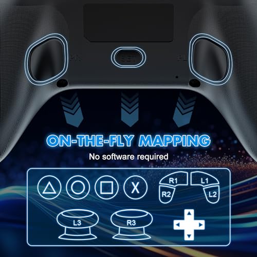Dinosoo Rgb Wireless Controller For Ps4, Colorful Rgb Lights Controller For Playstation 4/Ps4 Slim/Ps4 Pro With Turbo Programmable Back Button Multi-Touch Pad 6-Axis Motion Sensor 1200Mah Battery thumb #3