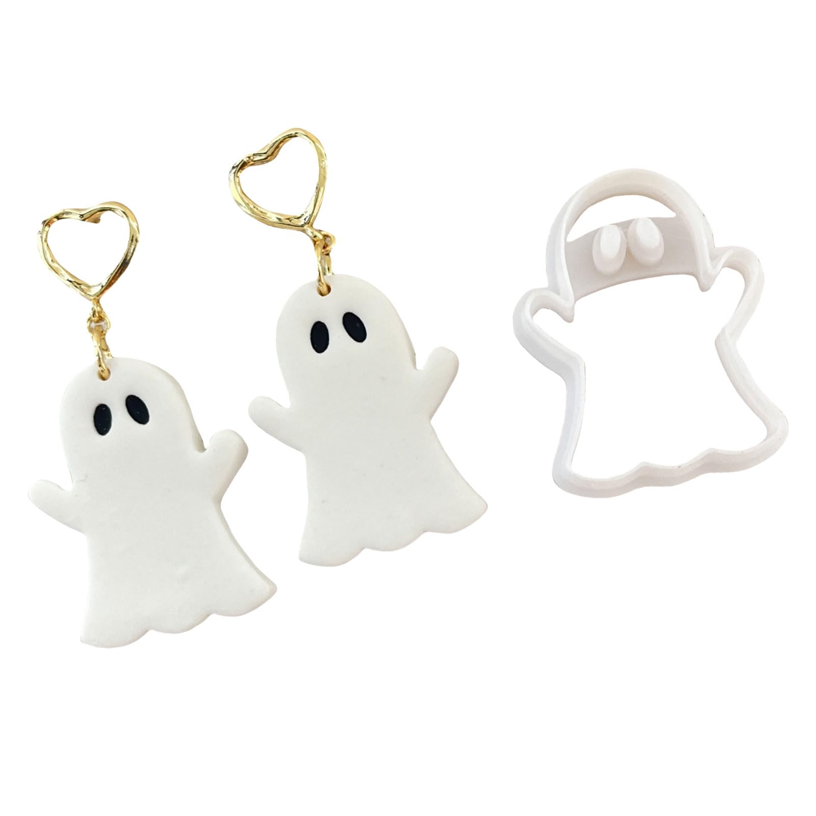 yanwuwa Halloween Themed Clay Cutter for Clay Earrings Making, Halloween Earring Cutter Set Earring Molds Crafting