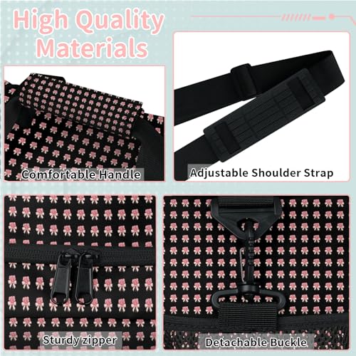 Travel Duffle Bags for Women with Shoulder Strap, Lightweight Waterproof Carry-on Luggage Bag for Travel, Gym, Sports, and Weekender (Pink Rose)2