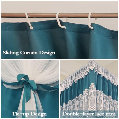 Cortinas de cama con dosel de doble capa confeccionadas para alta decoración 7