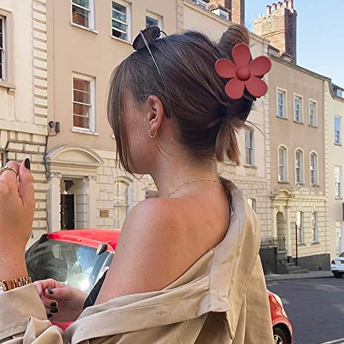 8 Pcs Flower Hair Claw Clip Big Cute Claw Clips For Women Thick Hair Clips Strong Hold Non Slip Hair Catch Barrettes Jaw Clamps 8 Colors Women Girls Holiday Gifts (Neutral Color) #TOP3