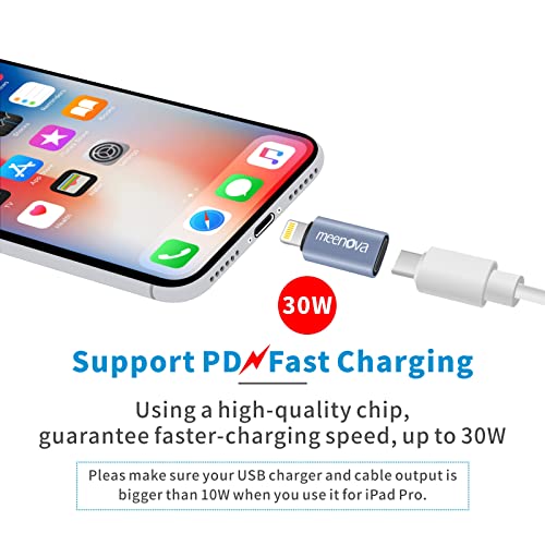 2 Pack, 27W, Type C Female To 8 Pin Male Pd Fast Charge Converter For Iphone 13 Pro Max/12/Xs/Xr/New Se/Ipad Air,Airpods 2 Pro, 9V2A18W30W,Usb C Cable, Laptop Power Cord With Emarker Ic, Rubber Holder #TOP1