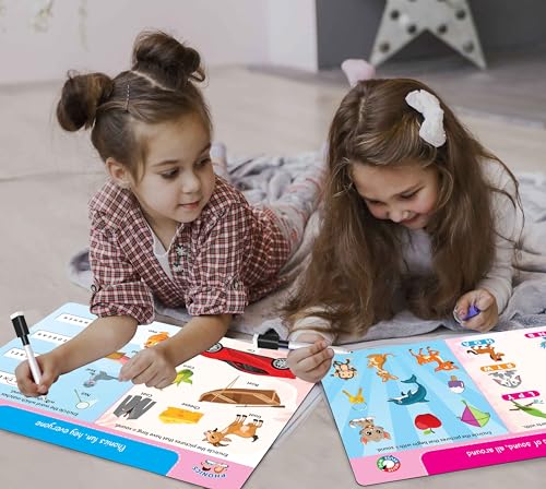 Image of PHONICS PLAYTIME activity mat, SEARCH & FIND EXPEDITION activity mat, FAIRY LAND ADVENTURES activity mat and GIANT UNICORN COLOURING POSTER | Combo of 3 activity mats with pen and 1 colouring poster