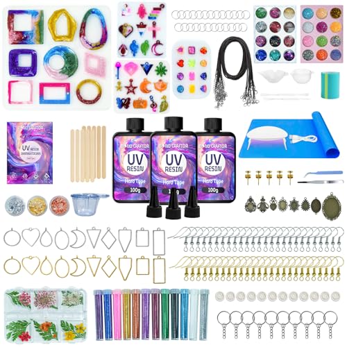 Bond Craftor UV Resin Kit for Jewelry Making 300g UV Hard Type for DIY Craft Projects