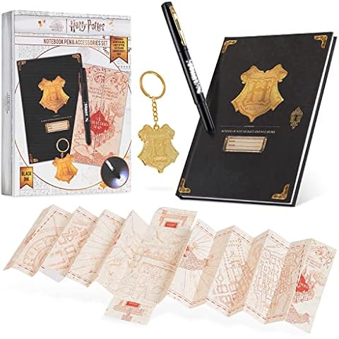 Harry Potter Stationery Set with Notebook and Pen Set Key Ring and Marauders Map Cover