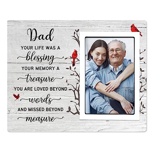 SteadStyle Memorial Gifts for Loss of Dad, 4x6 Photo Memorial Picture Frame
