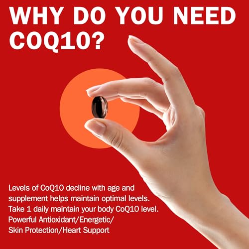 NYO3 Coenzima Q10 Softgel Per Proteggere La Salute Cardiaca Migliorare l’ Immunità Aggiungere Fosfolipidi e Piperina Nera VE e Zinco Buona Purezza di Assorbimento Elevato Contenuto Nutritivo 120mg