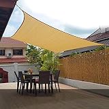 Rectangle De Tissu D'ombre,Tissu D'ombre avec Grommets Couverture De Filet De Mésaille Résistante Aux UV pour Les Serres,Plante,Fleurs,Couverture De Fruits Beige 3 * 3.9m(9.84 * 12.8ft)