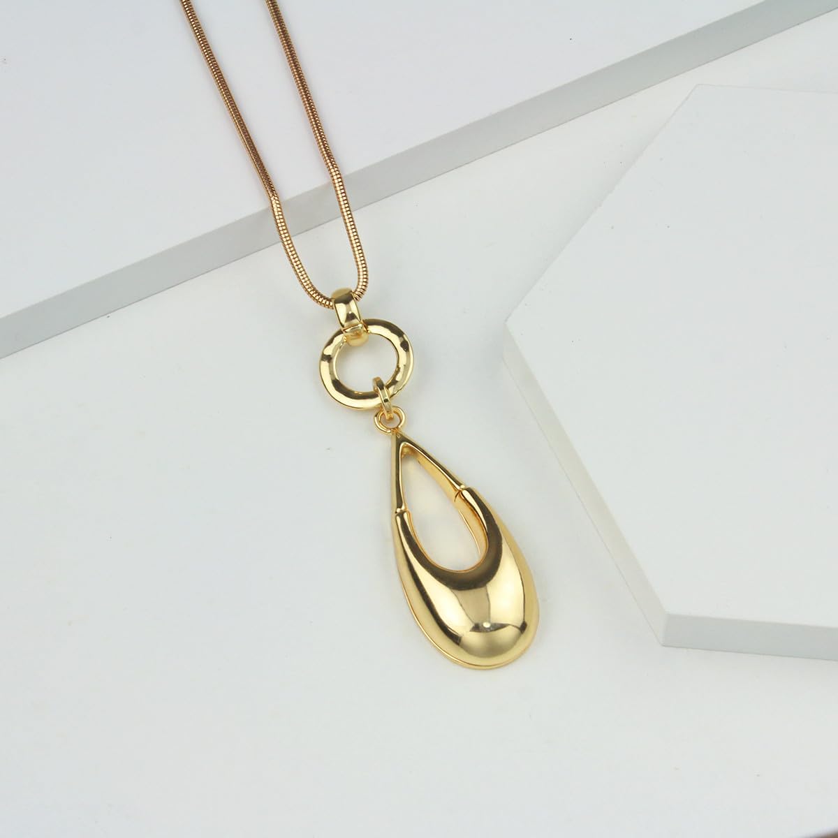 Long Sweater Necklaces for Women Elegant Waterdrop Pendant Layered Y Statement Bohemian Chain Necklace with Gifts Box Fashion Jewelry - Image 2