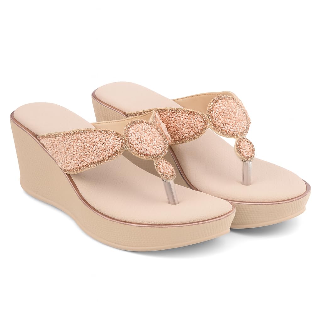shoetopia Women’s Embellished Ethnic Heels Pearl & Stone || Studded Party Block Heel Traditional Bridal & Festive Footwear-picture-23