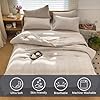 NSNLGSGC Queen Comforter Set, Tan Gingham Bedding Comforter Sets, Brown Grid Bed Comforter 3 Pieces (1 Comforter, 2 Pillowcases) #1