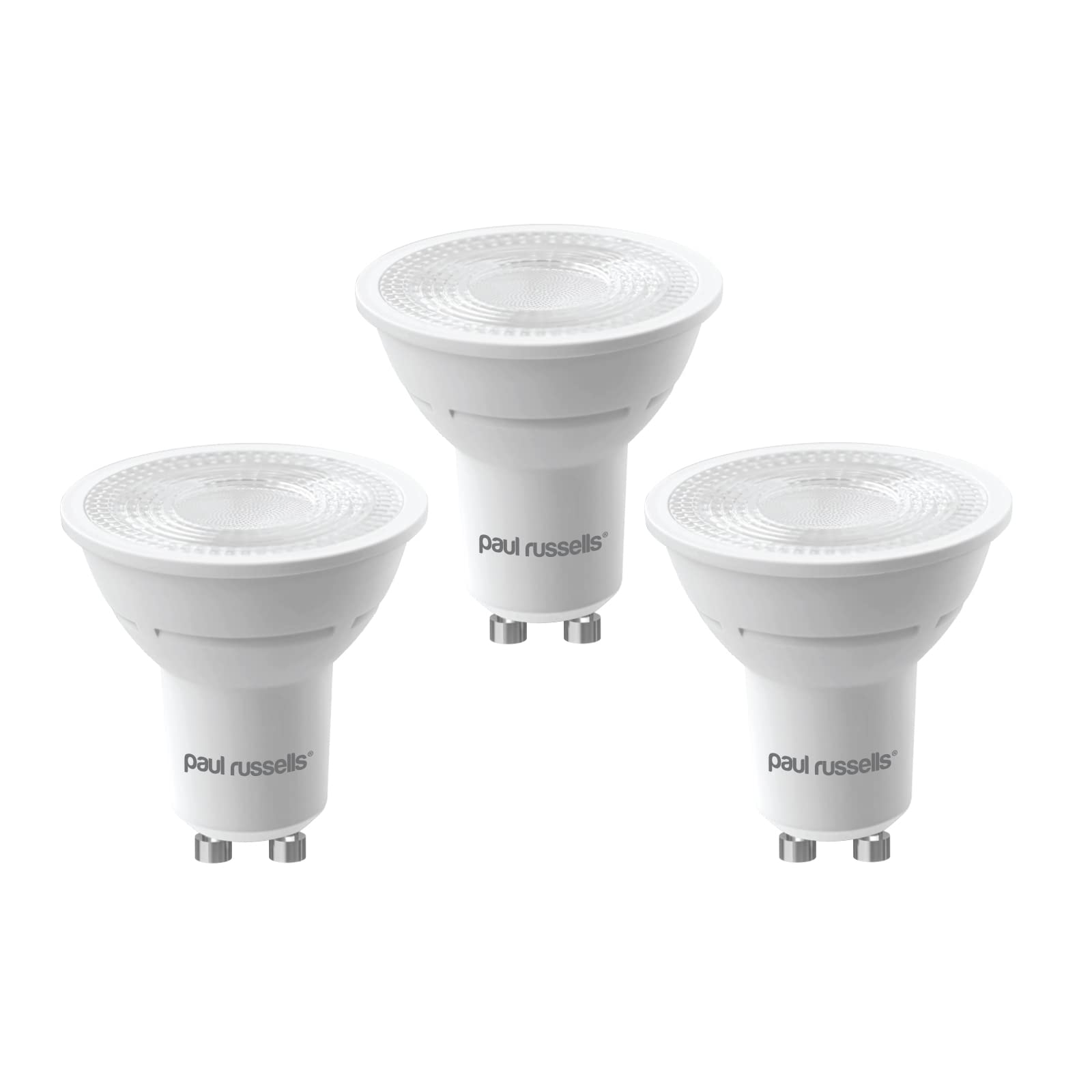 paul russells LED GU10 – Dimmable Fittings Frosted Spot Lightbulbs, 4.5W 345 Lumens LED Bulbs, 50w Equivalent, 4000K Cool White/Natural White, Dimmer Energy Saving 38° Ceiling Spotlights, 3 Pack