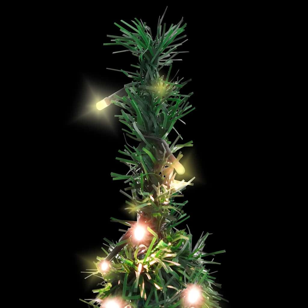 Árbol de Navidad desplegable de 120 cm, 50 ledes, 8 modos, PVC, soporte de metal, plegable, salón, invernadero, oficina