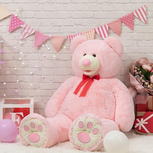 HollyHOME 150cm Teddy groß Teddybär XXL Kuscheltier Geschenk, Plüschtier Stofftier Weiches Spielzeug Bär Tedi Kuschelbär Hellrosa