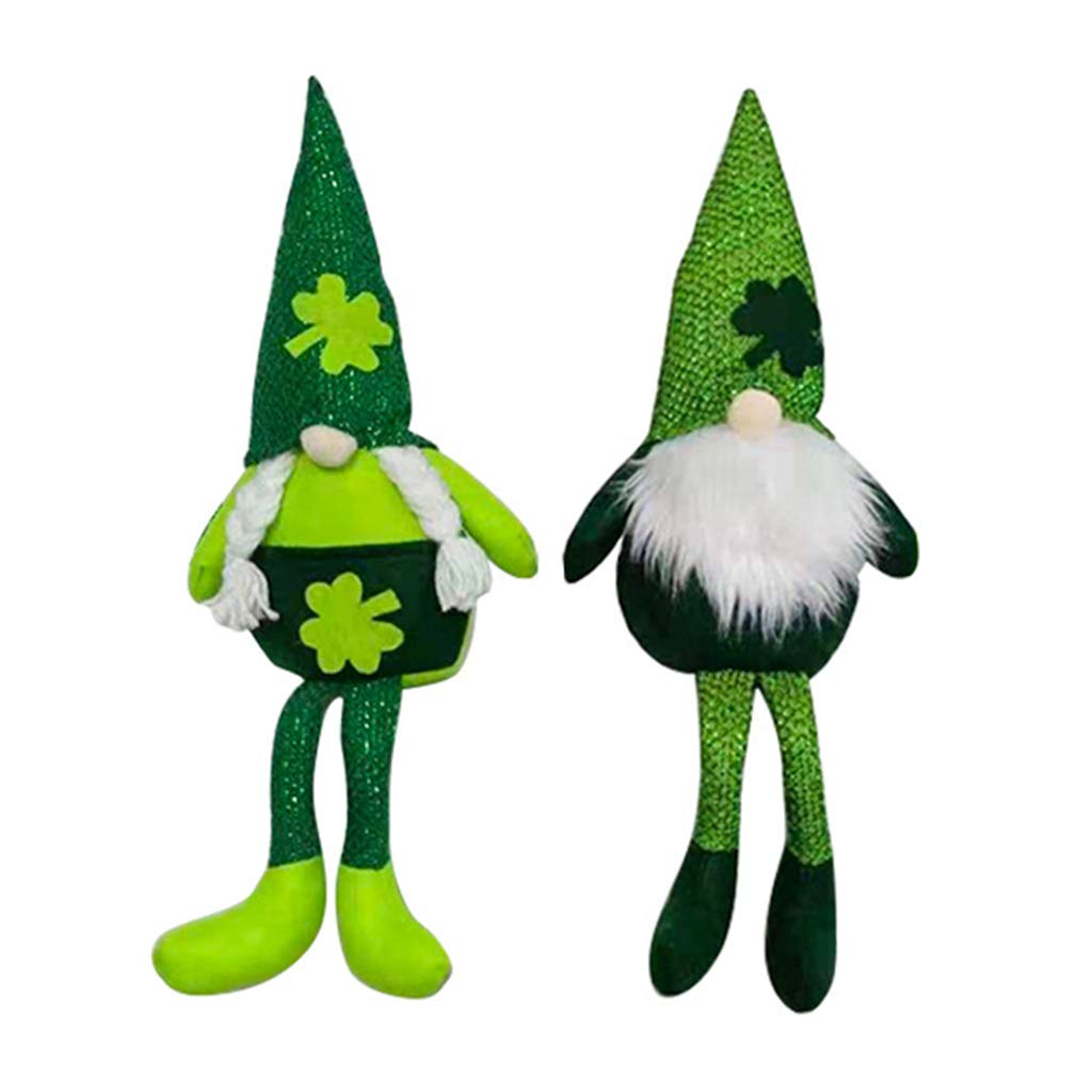 NEWFT Upgraded Patrick's Day Plush Knitted Faceless Dolls Decorations, YeLuck Lucky Shamrocks Irish