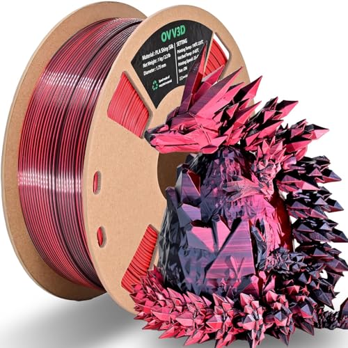 OVV3D Dual-Color Silk PLA Filament 1.75mm Black Red, 1kg