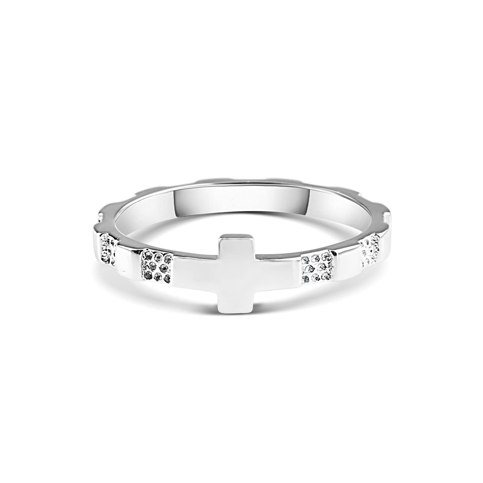 Anello Religioso Rosario Uomo Donna Argento Sterling 925 -