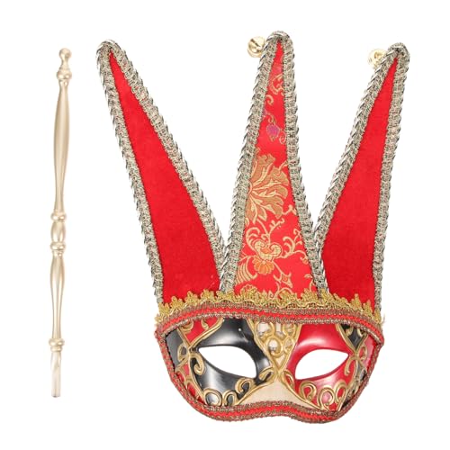 Masque demi-visage noir à main chic au design unique pour adulte