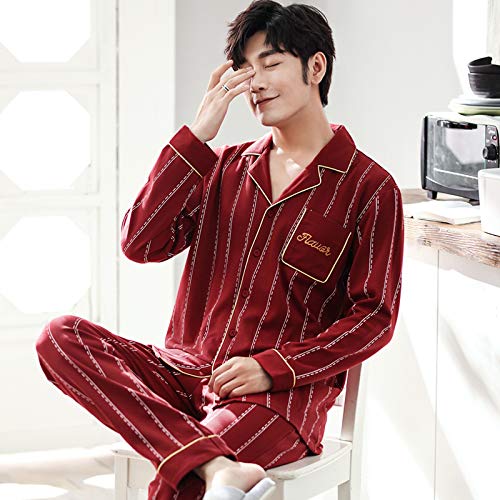 YL Pijamas para Mujer Traje De Pareja Pijama Cuatro Estaciones Algodón Manga...