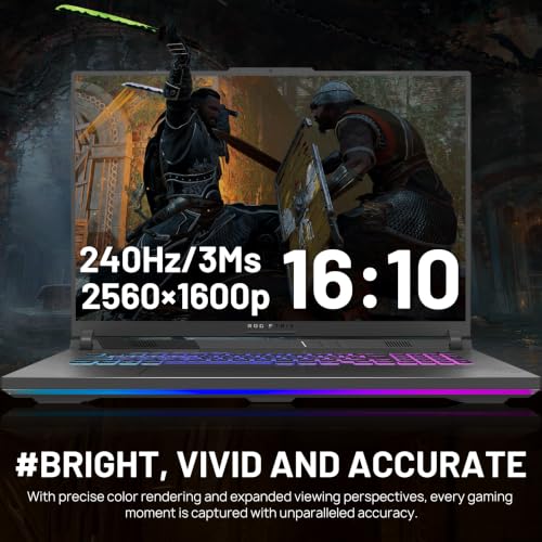 Image of ASUS ROG Strix G18 18 inch WQXGA 240Hz Gaming Laptop, AMD Ryzen 9 8940HX, NVIDIA GeForce RTX 5060, 16GB DDR5, 2TB Storage(1TB SSD+1TB Docking Station Set), 4-Zone RGB Backlit Keyboard, Win 11 Pro, Gray