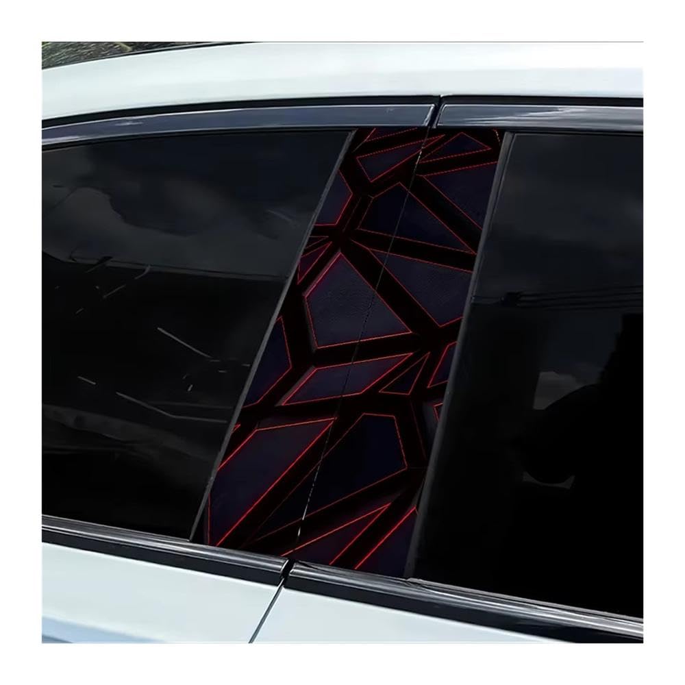 Bertdcx One Color Automotive B-Pillar Stickers Geometric Lines Smooth Material Protection Film Auto Parts