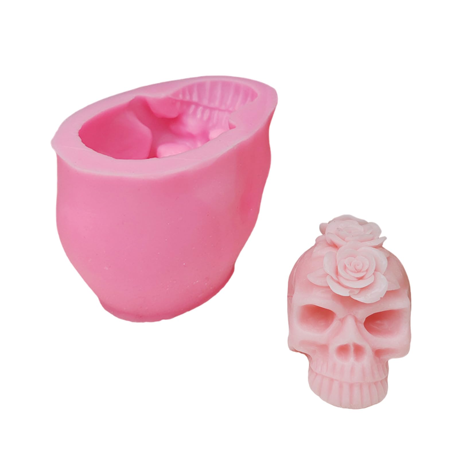 Yhplxyuus Halloween Silicone Castings Scented Molds Craft Molds Flower Skull Cake Decorating Tool Flower Skull Halloween Silicone Resin Craft Supplies