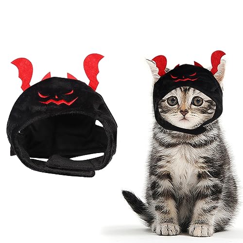 Disfraz Halloween para Perro y Gato Sombrero Diablo Negro
