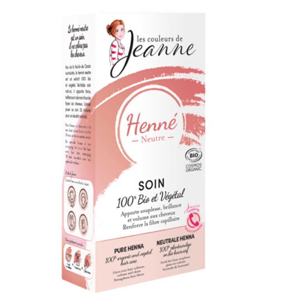 Les couleurs de Jeanne Henné Neutre Soin 100% Végétale Bio