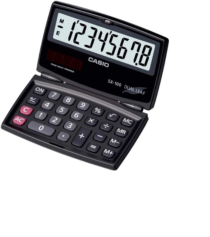 Casio SX-100-W Portable Calculator with Foldable Design