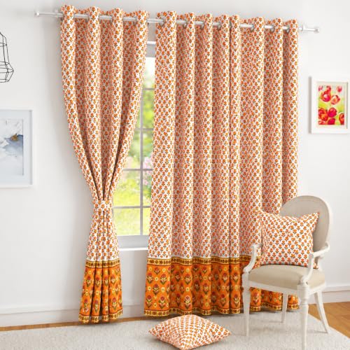 the craft monk Store the craft monk Cotton Printed Door Curtain 7ft - Image 2