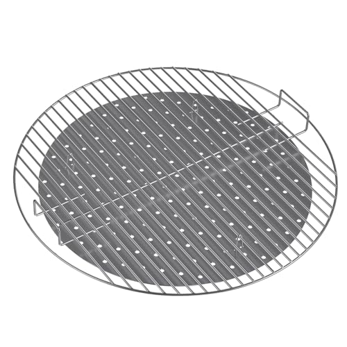 GEDLIRE Replacement Round Cooking Grill Grate 21.5 inch, Stainless Steel BBQ Grills with No-Fire 360° Even Heat Distribution Plate, Compatible for Weber Kettle 22