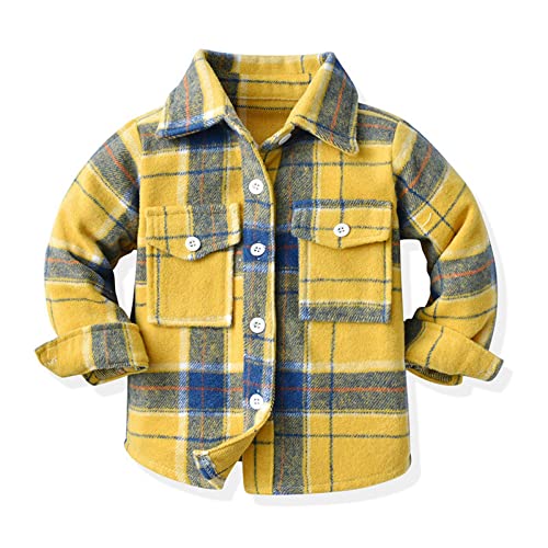 Toddler Long Sleeve Plaid Jacket Little Boys Girls Button Down Cardigan Shirt Coats Spring pring Clothes