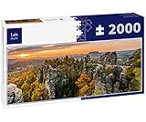 2000 Teile Puzzle Lais Puzzle Basteibrücke Sächsische Schweiz, Panorama 2000 Teile Panorama